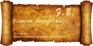 Fuderer Bozsóka névjegykártya